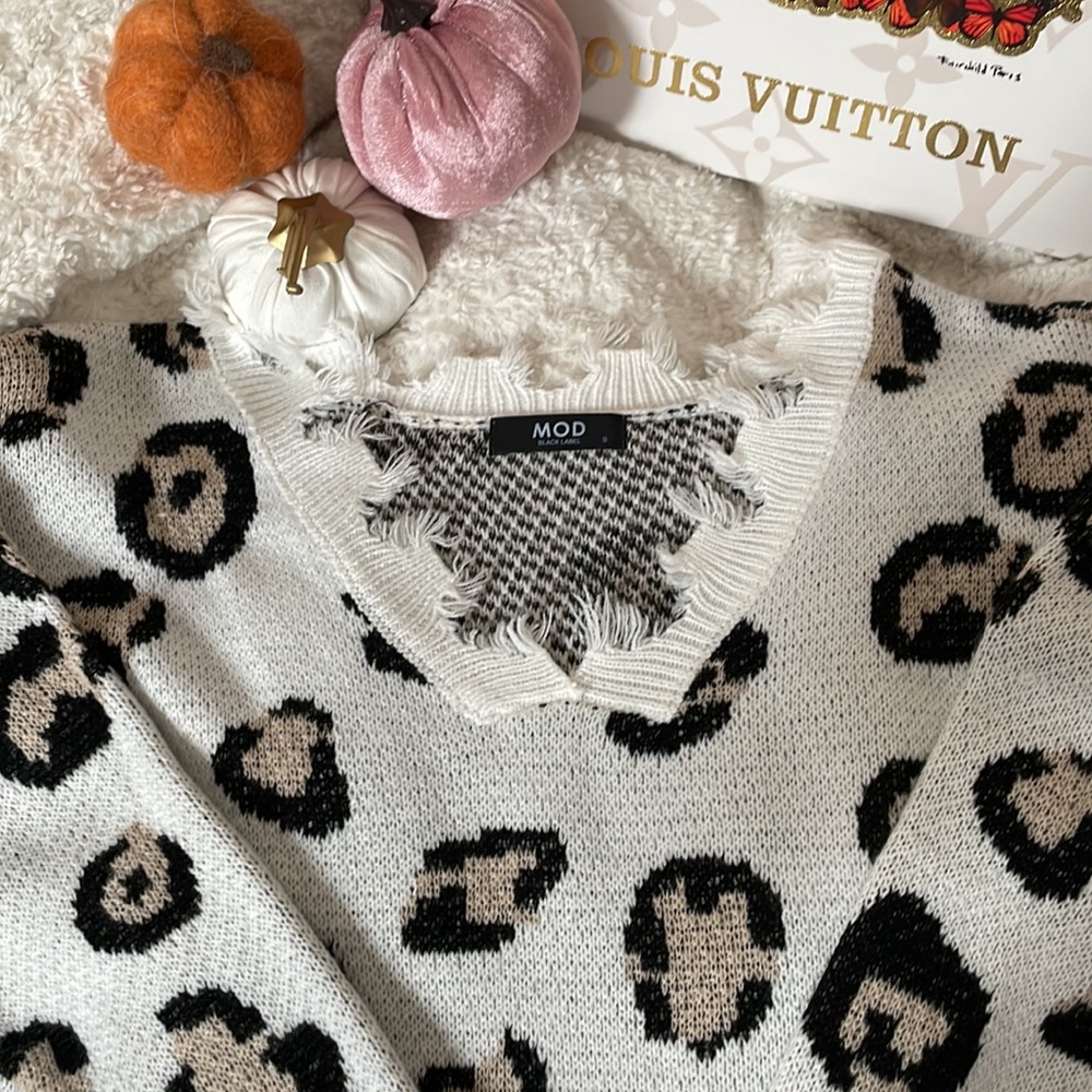 Mod Cheetah Print Sweater - Picture 3 of 5